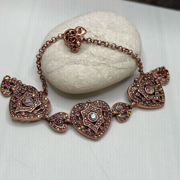 Kirks Folly Remember You By Heart Bracelet Coppertone - Picture 3 of 12